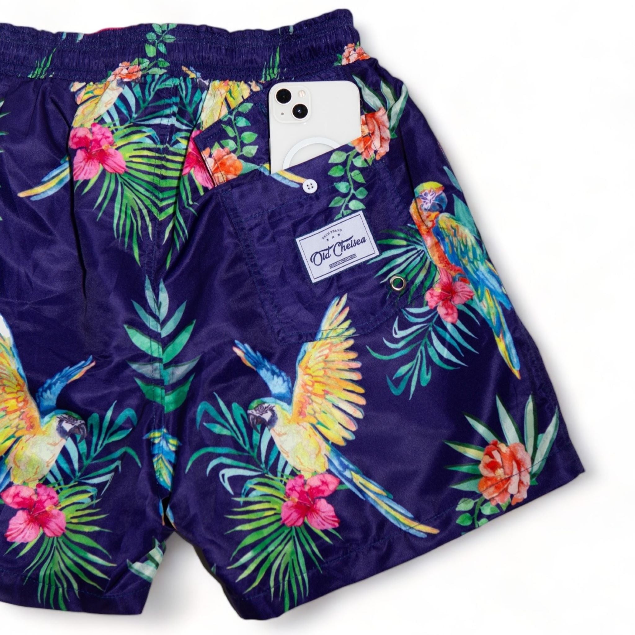 "Tropicana" Beach Short back-pocket